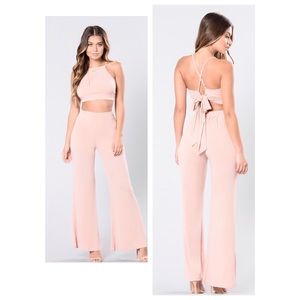 NWT Blush 2 piece pant set with halter top